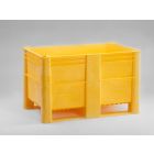 Caixa Palete Higiénica 1200x800x740 mm 520 L fechada 2 patins amarelo
