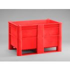 Caixa Palete Higiénica 1200x800x740 mm 520 L fechada 2 patins vermelho