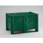 Caixa Palete Higiénica 1200x800x740 mm 520 L fechada 2 patins  verde