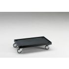 Plataforma rolante 600x400 mm fundo fechado em ABS preto 4 rodas
