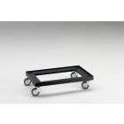 Plataforma com rodas 600x400 mm preto 4 rodas