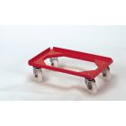 Plataforma rolante 600x400mm rodas aço inox vermelho