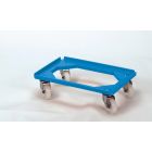 Plataforma rolante 600x400mm rodas aço inox azul