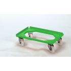 Plataforma rolante 600x400mm rodas aço inox verde