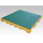 Pavimento retenção 120 L, 1245x1245x115 mm, grelha plástica, amarelo