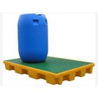Pavimento de retenção 120 L 1270x825x150 mm, grelha plástica, amarelo