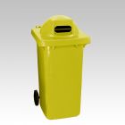 Contentor 240 L 2 rodas, tampa redonda c/ranhura amarelo