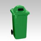 Contentor 240 L 2 rodas, tampa redonda c/ranhura verde