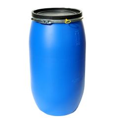 Bidão de plástico, 120 litros, azul com aprovação UN