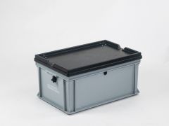 Caixa homologação UN 53L 600x400x307 mm tampa com dobradiças fechadura
