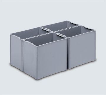 Caixa Alveolo 277x177x230 mm (alta) para 1/4 de Rako 600x400 mm cinza