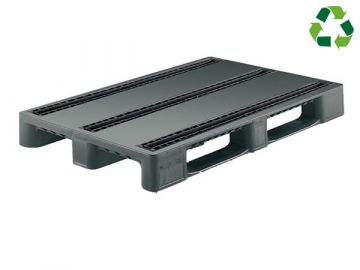 Caixa palete dobrável 1200x800x160 mm com 3 patins preto