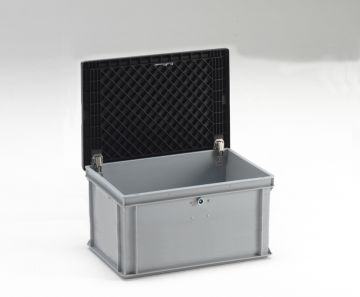 Caixa homologação UN 60L 600x400x335 mm tampa c dobradiças fechadura