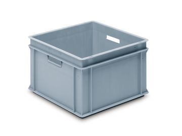 Caixa empilhável 35 litros, 400x400x270 mm, cinza (por unidade)