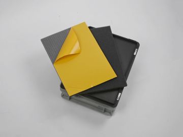 Conjunto esponja 400x300x5 mm com S4305- e S4305 adesivas,cinza escuro