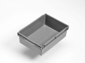 Caixa encaixável c/travessas 12L, 400x300x131 mm, cinza