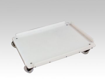 Plataforma rolante 800x600mm branco 4 rodas galvanizadas