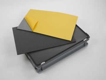 Conjunto espuma 600x400x5 mm, para fundo e tampa, cinza escuro