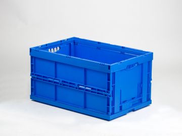 Caixa dobrável 600x400x320 mm, 66L com 2 pegas abertas
