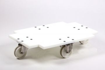 Plataforma rolante 750x550 mm com 4 rodas galva ø125 mm, branco