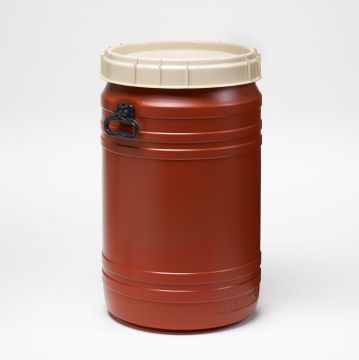 Bidão boca larga 75 L ø 410 mm altura 680 mm c 2 pegas castanho