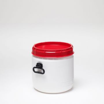 Bidão boca larga 26 L ø 338 mm altura 359 mm branco pegas