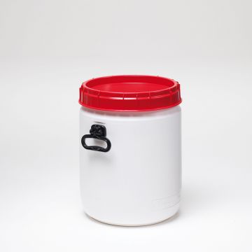 Bidão boca larga 34 L ø 338 mm altura 460 mm branco pegas