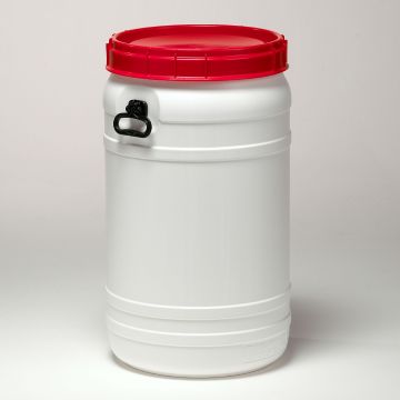 Bidão boca larga 110 L ø 455 mm altura 787 mm branco pegas