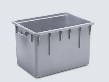 Caixa 180 L 800x600x500 mm fechada sem tampa cinza (por unidade)