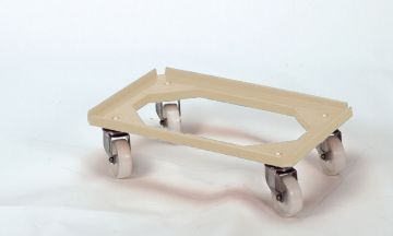 Plataforma rolante 600x400mm rodas aço galvanizado creme