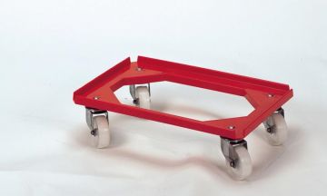 Plataforma rolante 600x400mm rodas aço galvanizado vermelho