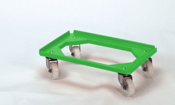 Plataforma rolante 600x400mm rodas aço inox verde