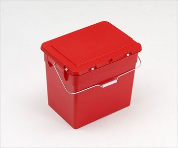 Caixa ecológica 30L 400x310x360 mm c tampa pega em aço vermelho