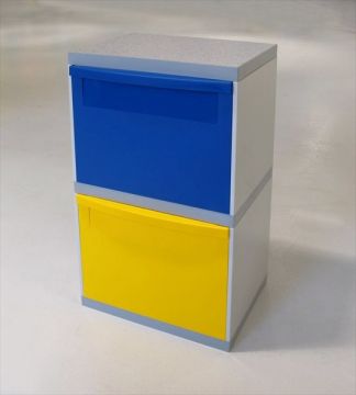 2 Módulos cinza 2 baldes basculantes, amarelo e azul