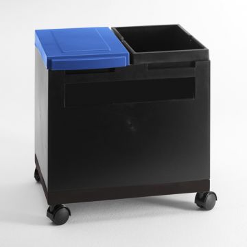 Módulo 400x300x350 mm preto/azul, com rodas