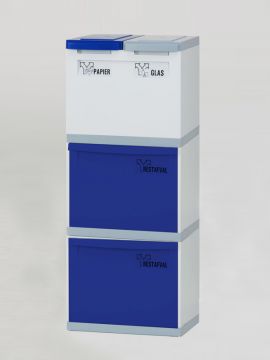 3 Mód. cinza 2x baldes basc. azuis 2x baldes tampas azul/cinza