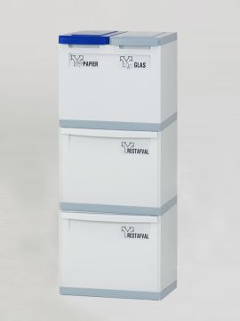 3 Mód.cinza 2x baldes basc. cinza 2x baldes tampas azul/cinza