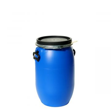 Bidão de plástico, 30 litros, azul com aprovação UN