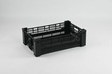 Caixa de plastico agrícola 600x400x190 mm, preto