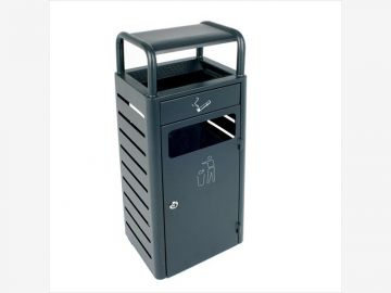 Cinzeiro combinado 20 L em aço 880x330x280 mm cinza escuro