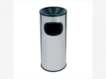 Cinzeiro combinado  em aço inox 30 L ø250x650 mm preto