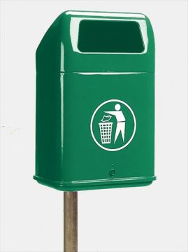Papeleira à prova de fogo 60 L, 440x370x730 mm, verde (por unidade)