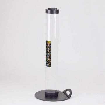 Pilhão 9 litros ø120x800 mm transparente tampa e base pretas