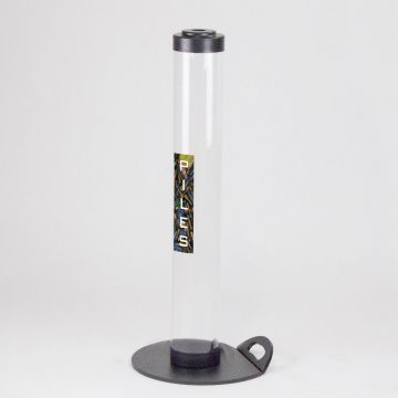 Pilhão 9 litros ø120x800 mm transparente tampa e base pretas