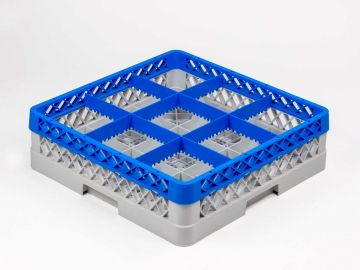 Tabuleiro com 16 compartimentos para copos até Ø 150 mm, 500x500x140 mm