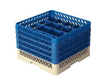 Tabuleiro perfurado 500x500x300 mm para 16 copos Ø 112 mm
