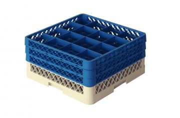 Tabuleiro perfurado 500x500x220 mm para 16 copos Ø 112 mm