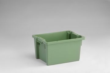 Caixa plástica empilhável de 400x300x220 mm 18 L sem tampa verde