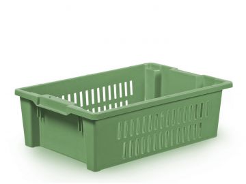 Caixa encaixável 600x400x180 mm 30 L aberta verde