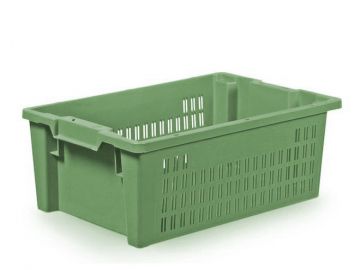 Caixa encaixável 600x400x200 mm 40 L aberta verde